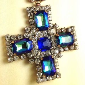Czech Cross Swarovski Rhinestone necklace.